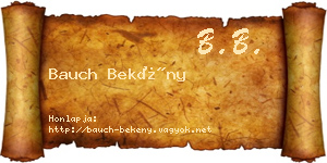 Bauch Bekény névjegykártya